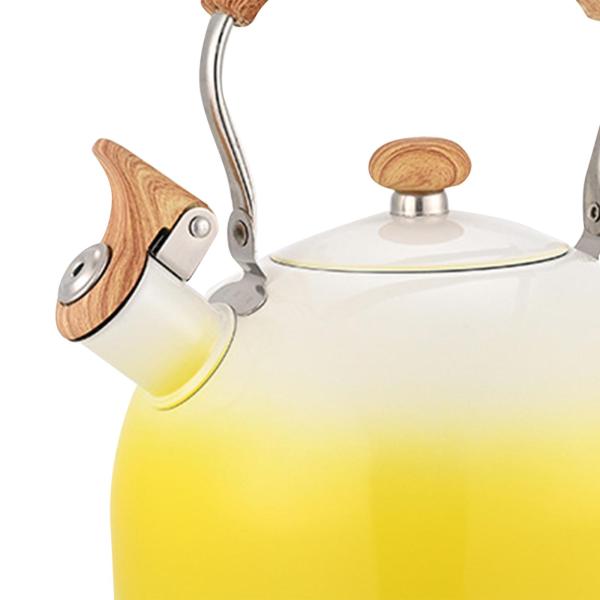 口笛を吹くコンロ用ティーケトル ステンレススチール 注ぎ口カバー付き 火にかけられる熱湯ティーポット 屋内ハイキング用 コンロ用ケトル