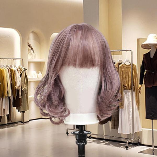 取り付け穴付きキャンバスマネキンヘッドモデルウィッグホルダーマネキンウィッグディスプレイスタンドウィッグ作成用理髪店サロン