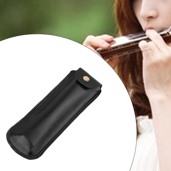 ハーモニカケース ハーモニカポーチ PUレザー ギフト バックル付き 管楽器部分 ハーモニカホルダー 楽器部分