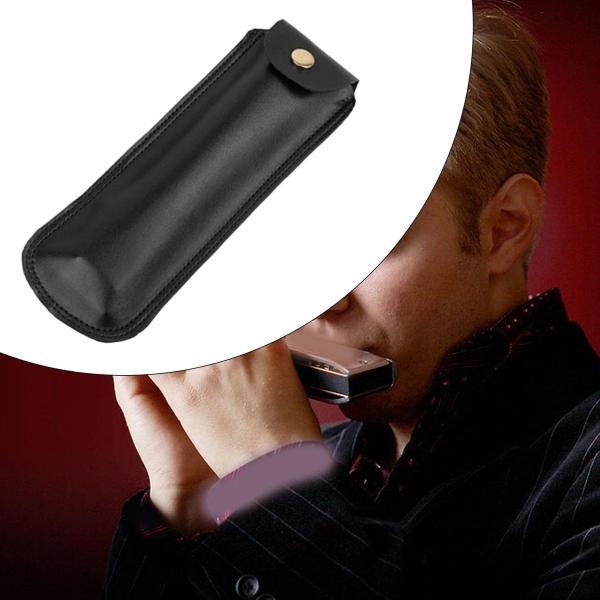ハーモニカケース ハーモニカポーチ PUレザー ギフト バックル付き 管楽器部分 ハーモニカホルダー 楽器部分