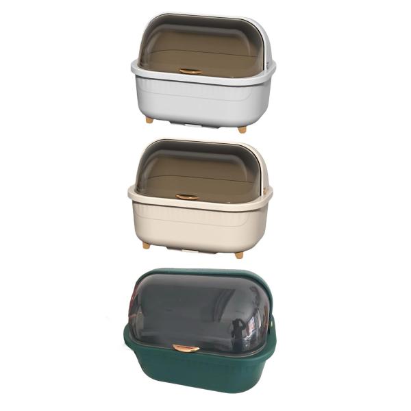 食器乾燥ラック ディッシュラック 箸ホルダー 蓋付き 通気性のある排水 スプーン箸用