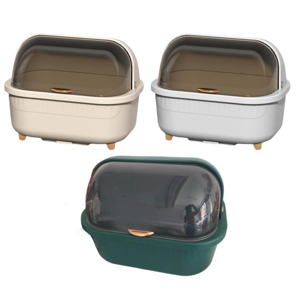 食器乾燥ラック ディッシュラック 箸ホルダー 蓋付き 通気性のある排水 スプーン箸用