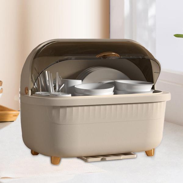 食器乾燥ラック ディッシュラック 箸ホルダー 蓋付き 通気性のある排水 スプーン箸用