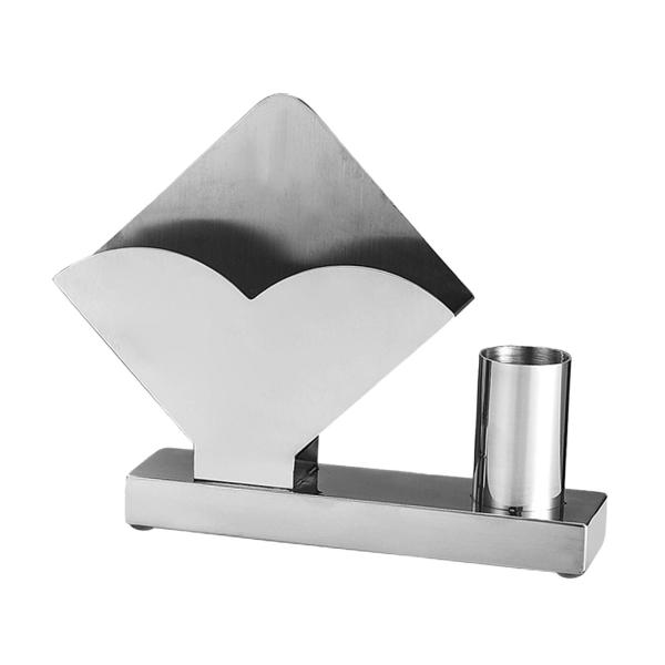 つまようじホルダー1個付き ティッシュディスペンサースタンド ステンレススチール 自立型ティッシュケース ナプキンホルダー キッチン ファームハウス用