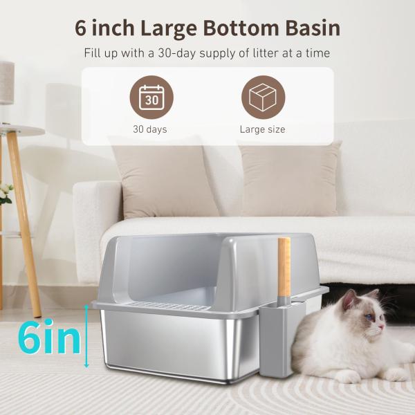 オープンキャットリターボックス 猫用トイレ 半密閉式 ポータブル ハイサイドキャットトイレ サンドボックス ペット用トイレパン 猫用 ペット用品