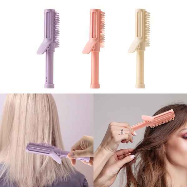 スタイリングブラシ、カーリーヘアブラシ、プロフェッショナル、多機能、ピクニック、オフィス、旅行用の伸縮可能なヘアデタングリングブラシ