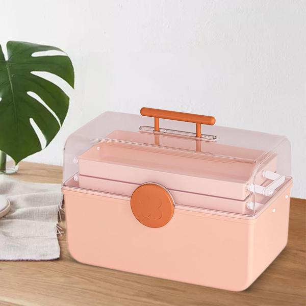 ポータブル救急箱収納ケース ハンドル付き 3段多目的緊急キットコンテナ アウトドア キャンプ 自宅 学校用