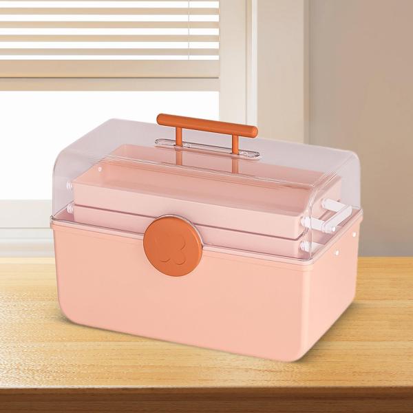 ポータブル救急箱収納ケース ハンドル付き 3段多目的緊急キットコンテナ アウトドア キャンプ 自宅 学校用