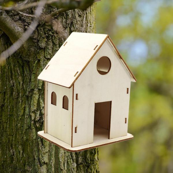 DIY 木製鳥の巣 巣箱 組み立て不要 鳥かご飾り 工芸品 鳥かご 吊り下げ式巣