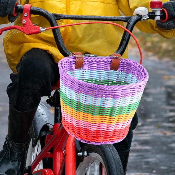 子供用自転車バスケット フロントデコレーション ハンドルバーバスケット 自転車アクセサリー 取り外し可能な自転車フロントバスケット 子供用 男の子用