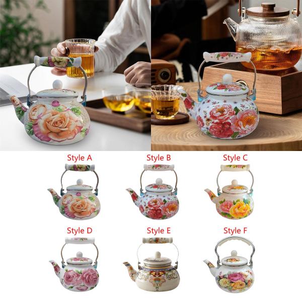 エナメルティーケトル ウォーターケトル ウォーターミルクウォーマー 蓋付き 多機能 2.5L コーヒーポット 冷水 キッチン ホームコーヒー用