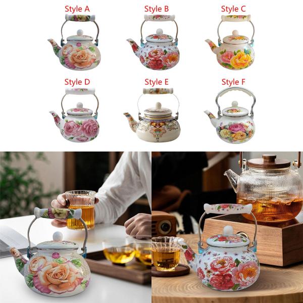 エナメルティーケトル ウォーターケトル ウォーターミルクウォーマー 蓋付き 多機能 2.5L コーヒーポット 冷水 キッチン ホームコーヒー用