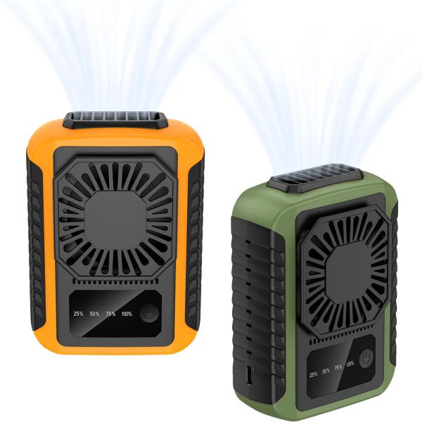 ミニウエストクリップファン ネックハンギングファン ポータブル 電池式 軽量 ハンギングファン キャンプ 釣り スポーツ用 手持ち式