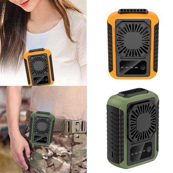 ミニウエストクリップファン ネックハンギングファン ポータブル 電池式 軽量 ハンギングファン キャンプ 釣り スポーツ用 手持ち式