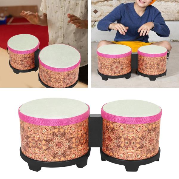 5インチと6インチのボンゴドラムセット 打楽器ボンゴ 丈夫で使いやすい 音楽教育用 5インチと6インチの子供用統合ドラム
