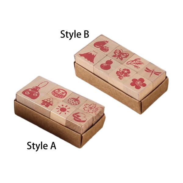 木製スタンプキット ゴム印 アート用品 手作り ヴィンテージデザイン 多目的 描画 フォトアルバム カード作り DIYツール