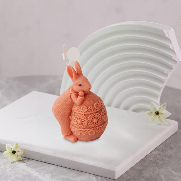 イースターキャンドルモデル 樹脂モデル かわいいウサギの卵 石鹸モデル シリコンモデル DIY クラフト用品 キャンドル作り 粘土 石膏