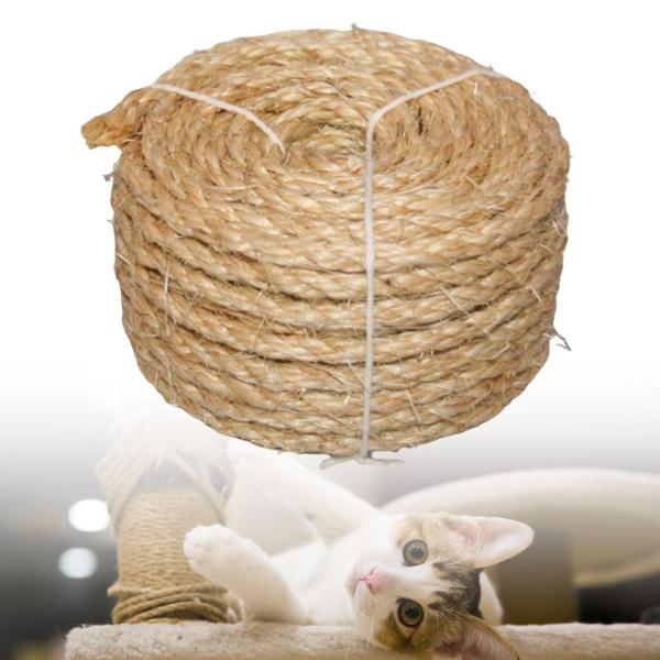 サイザルロープ 麻ロープ DIY 猫用爪とぎポスト 手作り 厚手ラッピング 麻紐 猫用ジュート麻紐 木登りフレーム