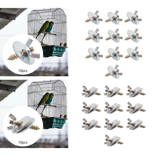 10個 M5*30 オウム止まり木固定ネジセット ガスケット付き 鳥用留め具ナット 鳥かごアクセサリー