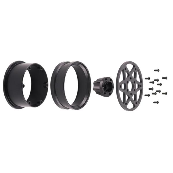 4個 カーボンファイバー 1.9インチ ホイールリム RCホイールリムセット ヘビーデューティーホイールハブ 12mm六角 1/10 RCクローラー用