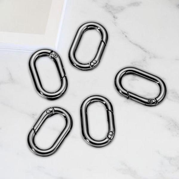 5個入りスプリングオーバルリング、スプリングスナップフック、1インチキーリングバックル、オーバルカラビナ、バッグジュエリー作り、荷物アクセサリー用