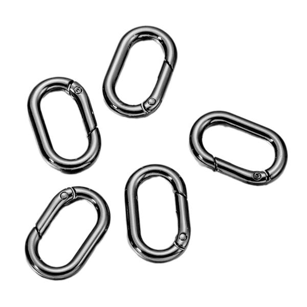 5個入りスプリングオーバルリング、スプリングスナップフック、1インチキーリングバックル、オーバルカラビナ、バッグジュエリー作り、荷物アクセサリー用