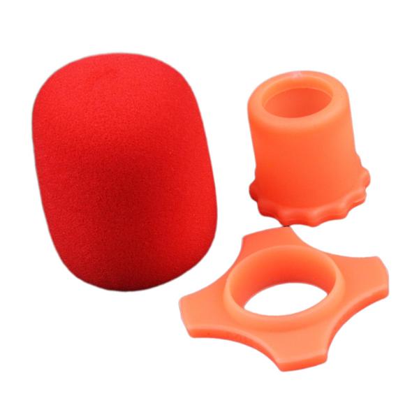 ハンドヘルドマイクウィンドスクリーン アンチローリングボトムロッドスリーブホルダー シリコンリング 通気性のあるマイクカバー インタビュー用