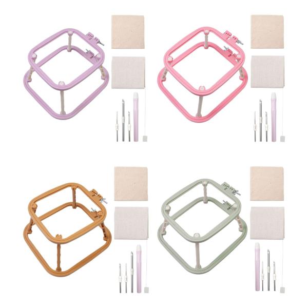 刺繍テーブルスタンド パンチニードルハンドル リネン生地ツールセット 針仕事用アクセサリー アートクラフト パンチニードル キルティング