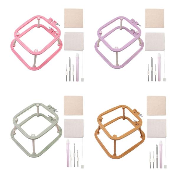 刺繍テーブルスタンド パンチニードルハンドル リネン生地ツールセット 針仕事用アクセサリー アートクラフト パンチニードル キルティング