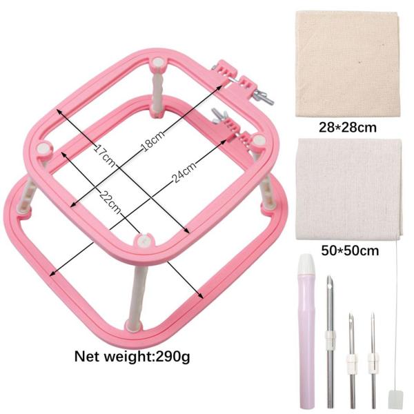 刺繍テーブルスタンド パンチニードルハンドル リネン生地ツールセット 針仕事用アクセサリー アートクラフト パンチニードル キルティング