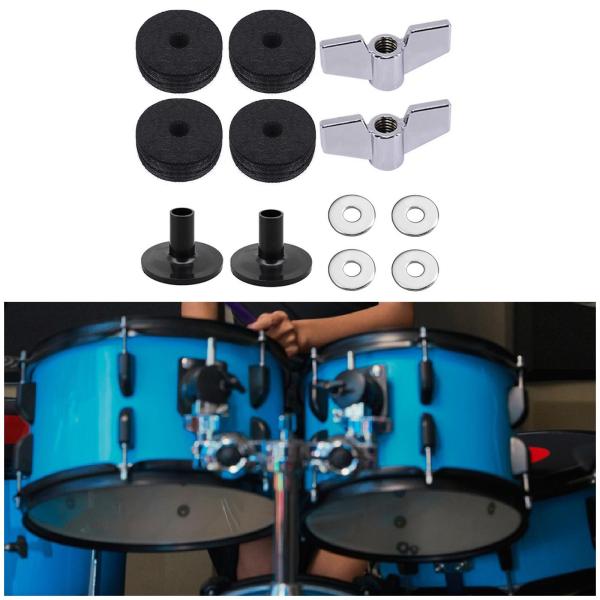 12個のシンバル交換用アクセサリー、ワッシャーシンバルスリーブ、ドラムセット用クイックリリースナット