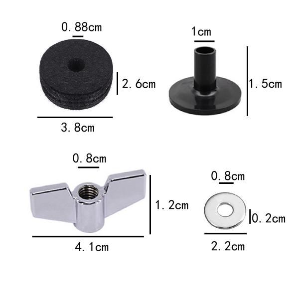 12個のシンバル交換用アクセサリー、ワッシャーシンバルスリーブ、ドラムセット用クイックリリースナット