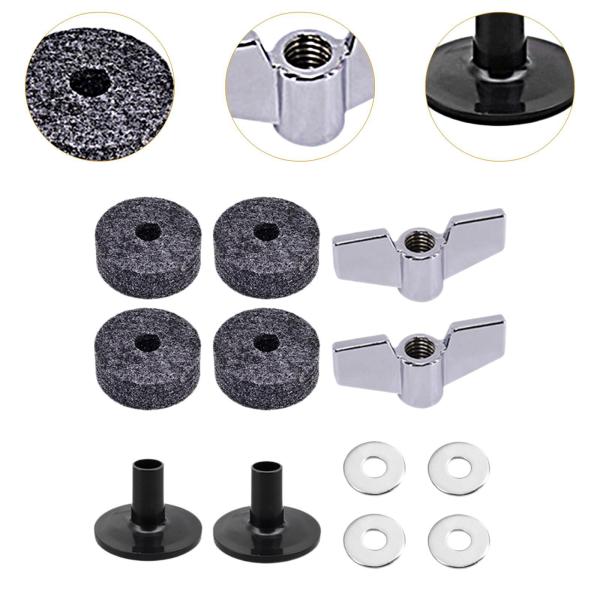 12個のシンバル交換用アクセサリー、ワッシャーシンバルスリーブ、ドラムセット用クイックリリースナット