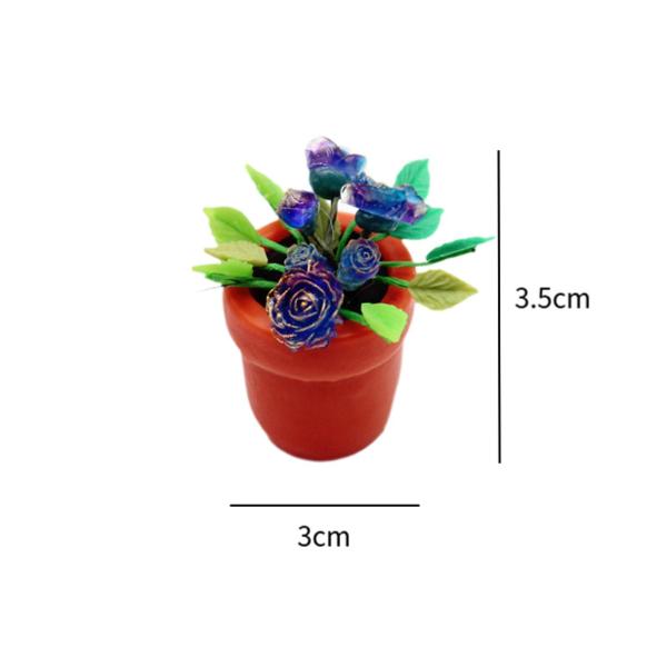 ミニチュアドールハウス 鉢植えの花 ミニ植物モデル 子供用おもちゃ 樹脂塗装ドールハウスアクセサリー 1:6 1:12スケールプレイセット用