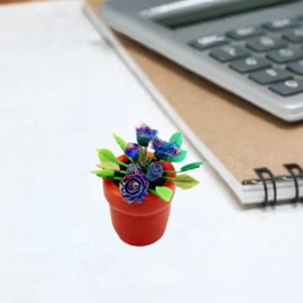 ミニチュアドールハウス 鉢植えの花 ミニ植物モデル 子供用おもちゃ 樹脂塗装ドールハウスアクセサリー 1:6 1:12スケールプレイセット用