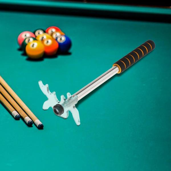 引き込み式ビリヤードキュースティックブリッジ スヌーカープールキューブリッジ 伸縮式サポート 取り外し可能 ブリッジヘッド付き 屋内ゲーム用