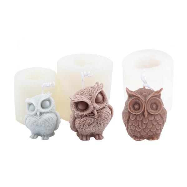3Dフクロウキャンドルモデルキャンドルソープ作りシリコンモデルエポキシ樹脂鋳造粘土工芸DIYアート装飾リビングルームホーム