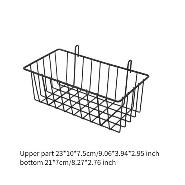 金属製吊り下げワイヤーバスケット グリッドバスケット フック付き ホームデコレーション用品 吊り下げ壁バスケット オフィス リビングルーム キッチン用