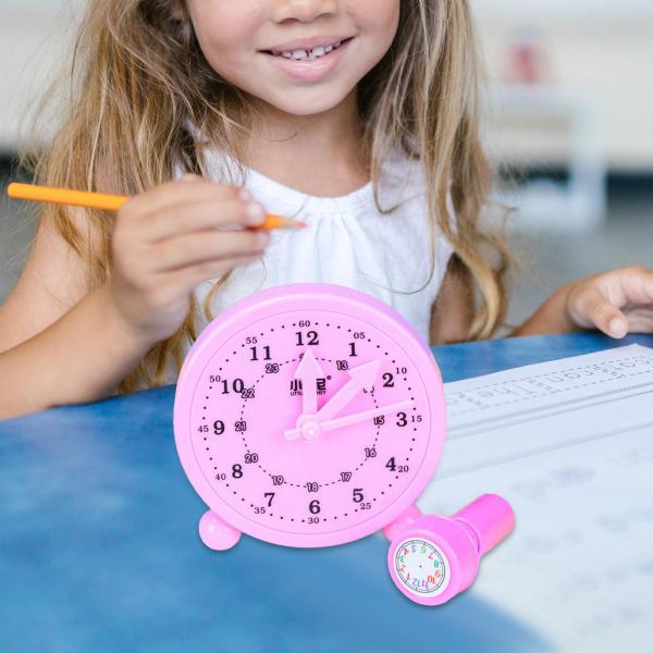 教育用時計おもちゃ、時計スタンプセット、小学校学習ツール教室用ミニ時計、本物の時計ではありません。