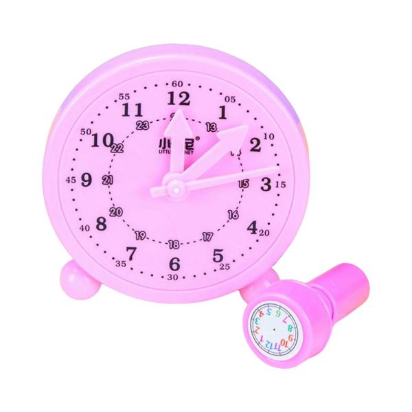 教育用時計おもちゃ、時計スタンプセット、小学校学習ツール教室用ミニ時計、本物の時計ではありません。