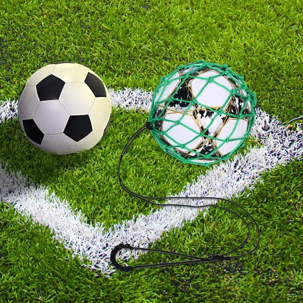 サッカーボールネットキッカー フットボールキックトレーナー 伸縮性ジャグリングトレーナー 長さ調節可能 学校の遊び場 ジム 中庭用