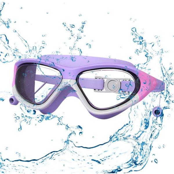 子供用水泳ゴーグル アイウェア トレンディな曇り止め 耳栓付き プロ仕様の水泳ゴーグル ダイビング用水泳用メガネ 屋外 屋内