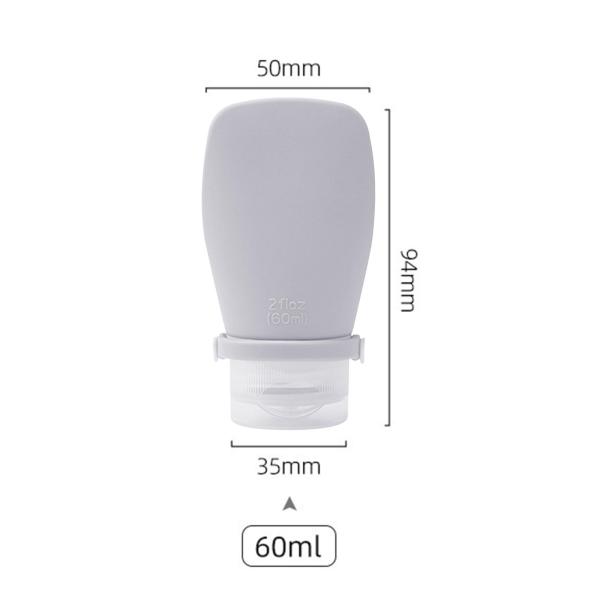 60ml トラベルボトル トラベルディスペンサー ポータブル 再利用可能 アップグレード 漏れ防止ストリップ トラベルサイズ コンテナ 化粧品スクイー