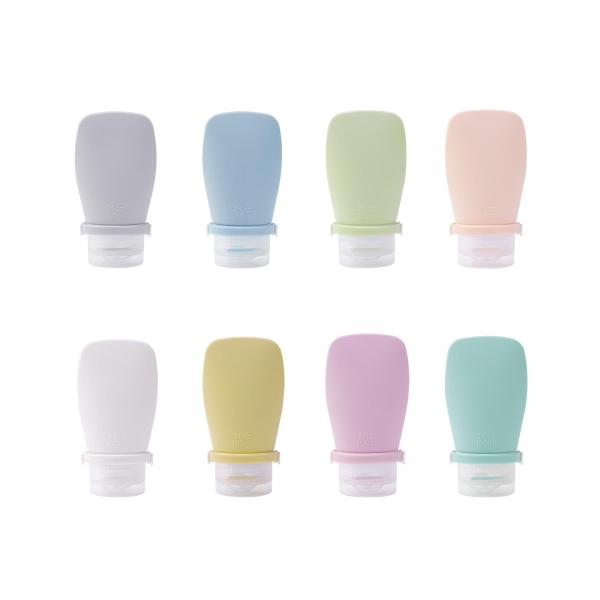 60ml トラベルボトル トラベルディスペンサー ポータブル 再利用可能 アップグレード 漏れ防止ストリップ トラベルサイズ コンテナ 化粧品スクイー