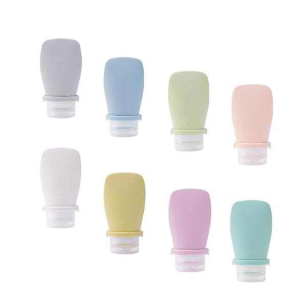 60ml トラベルボトル トラベルディスペンサー ポータブル 再利用可能 アップグレード 漏れ防止ストリップ トラベルサイズ コンテナ 化粧品スクイー