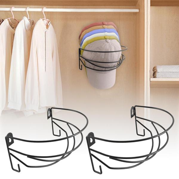 壁やドアに取り付けられる壁掛け帽子ラック。帽子ディスプレイラック。ミニマリストな省スペース壁掛けボールキャップホルダー。オフィスや店舗用。