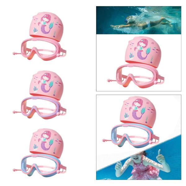 スイミングキャップ 子供用 水泳ゴーグル 漏れない ワイドビュー 防水 水泳用メガネ スイミングプール ダイビング シュノーケリング用