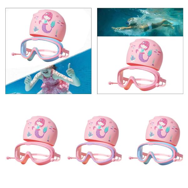スイミングキャップ 子供用 水泳ゴーグル 漏れない ワイドビュー 防水 水泳用メガネ スイミングプール ダイビング シュノーケリング用