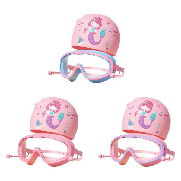 スイミングキャップ 子供用 水泳ゴーグル 漏れない ワイドビュー 防水 水泳用メガネ スイミングプール ダイビング シュノーケリング用