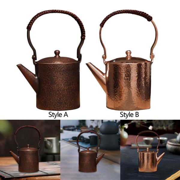 快適なグリップを備えたプレミアム銅製ティーケトル